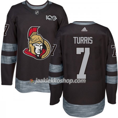 Miehille NHL Ottawa Senators Pelipaita Kyle Turris 7 1917-2017 100th Anniversary Adidas Musta Authentic
